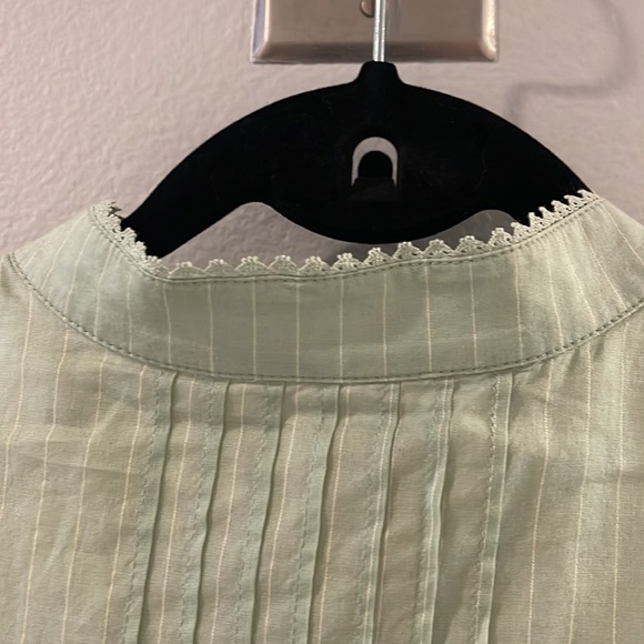 Juicy Couture pinstripe and pintuck crochet trim ruffle dress - Picture 8 of 10